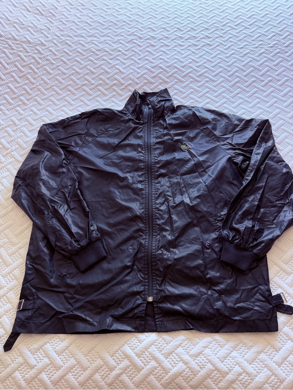 Vintage Lacoste Nylon Blue Rain Jacket Size Large